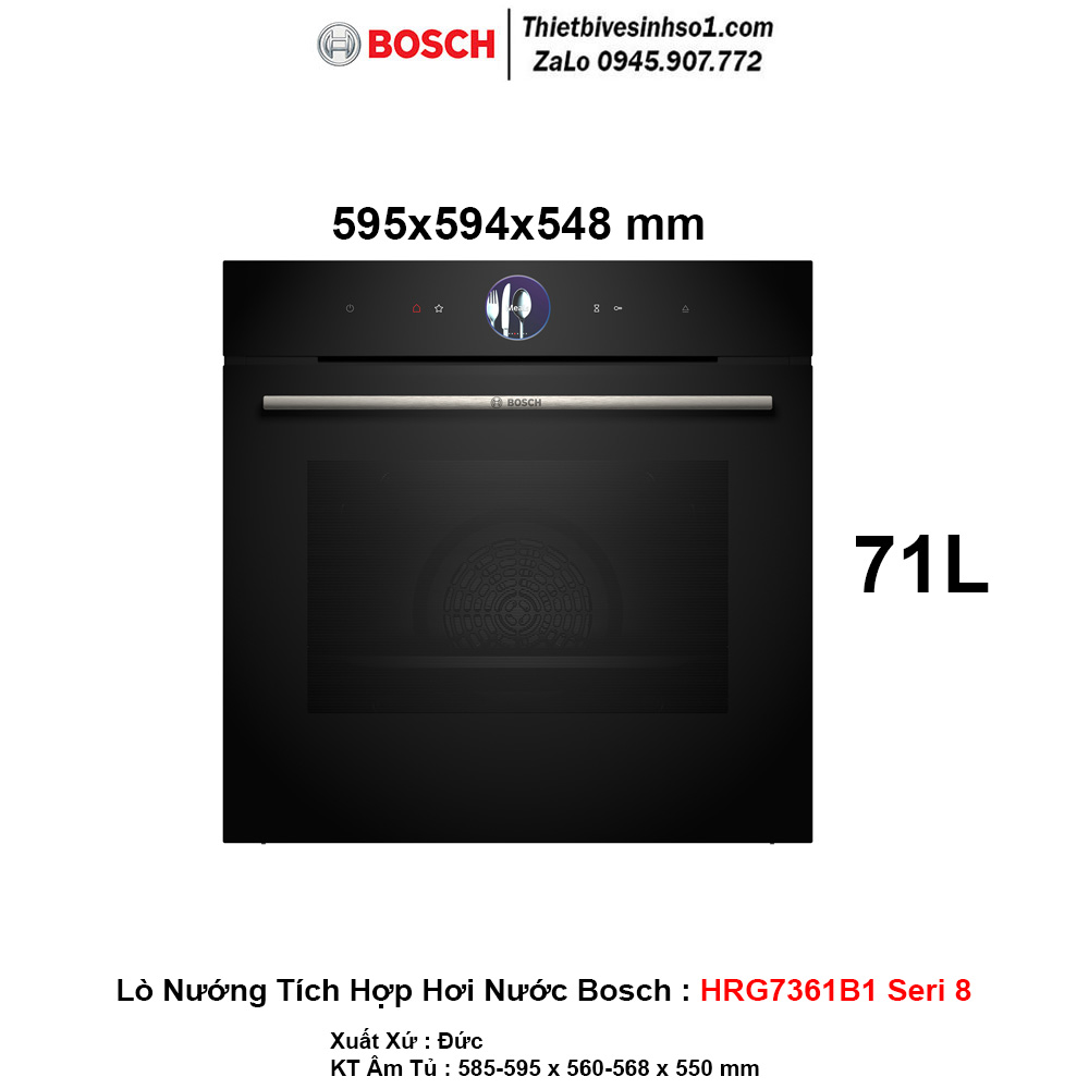 Lò Nướng Tích Hợp Hơi Nước Bosch HRG7361B1 Seri 8