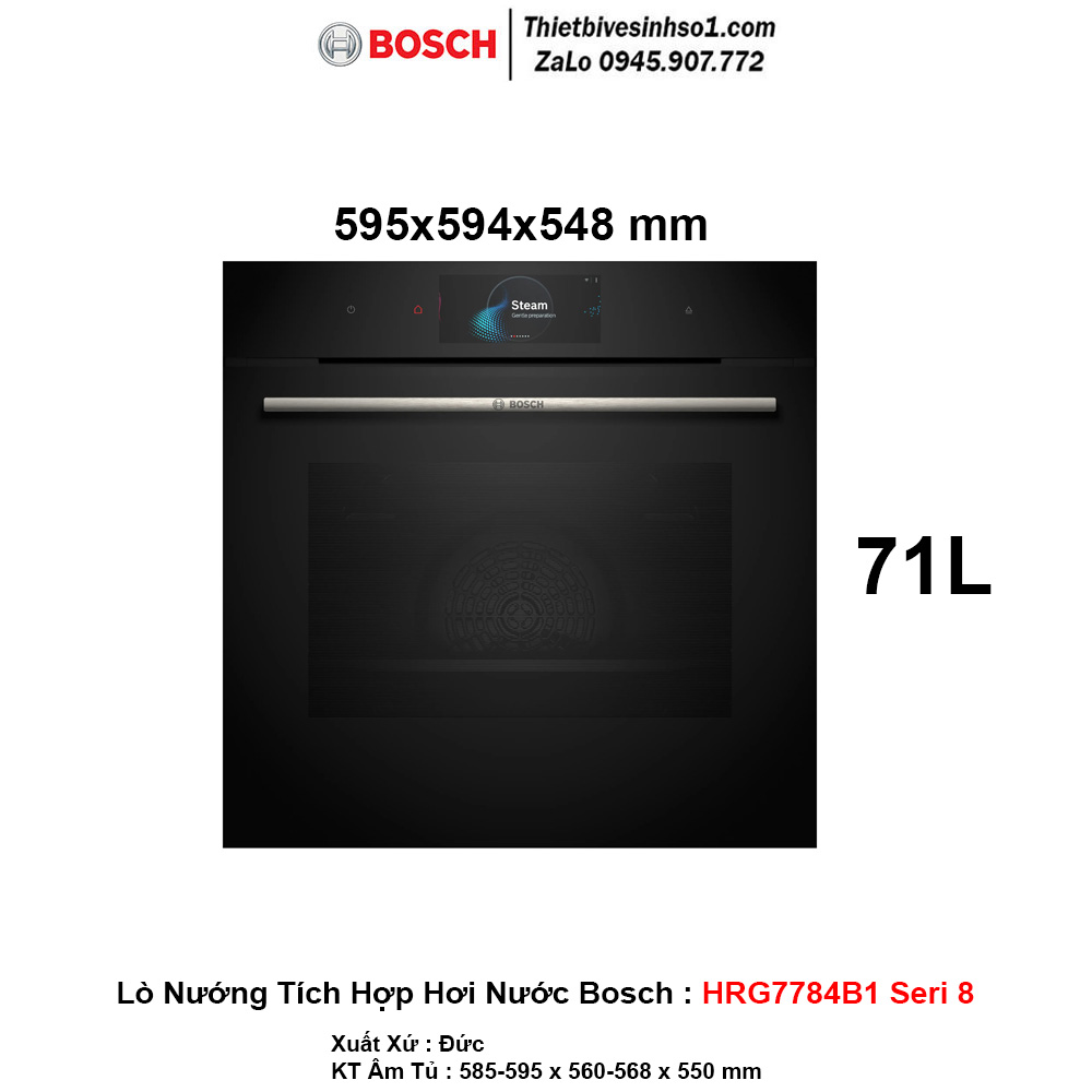 Lò Nướng Tích Hợp Hơi Nước Bosch HRG7784B1 Seri 8