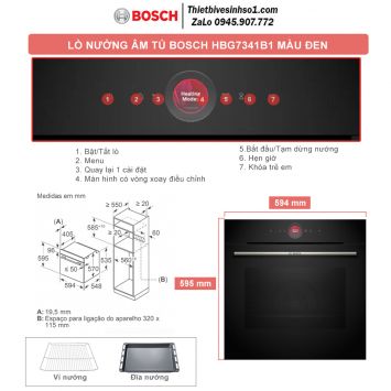Lò Nướng Bosch HBG7341B1B Seri 8