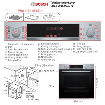 Lò Nướng Kèm Hơi Nước Bosch HQA574ES3 Seri 4