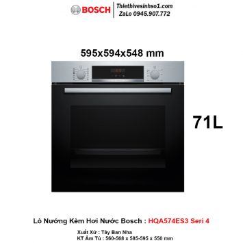 Lò Nướng Kèm Hơi Nước Bosch HQA574ES3 Seri 4