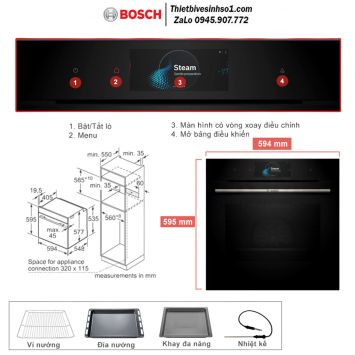 Lò Nướng Tích Hợp Hơi Nước Bosch HRG7784B1 Seri 8