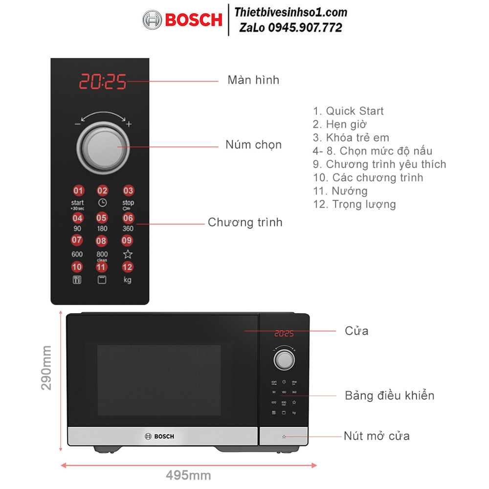 Lò Vi Sóng Bosch FEL053MS1M Lò Vi Sóng Bosch FEL053MS1M