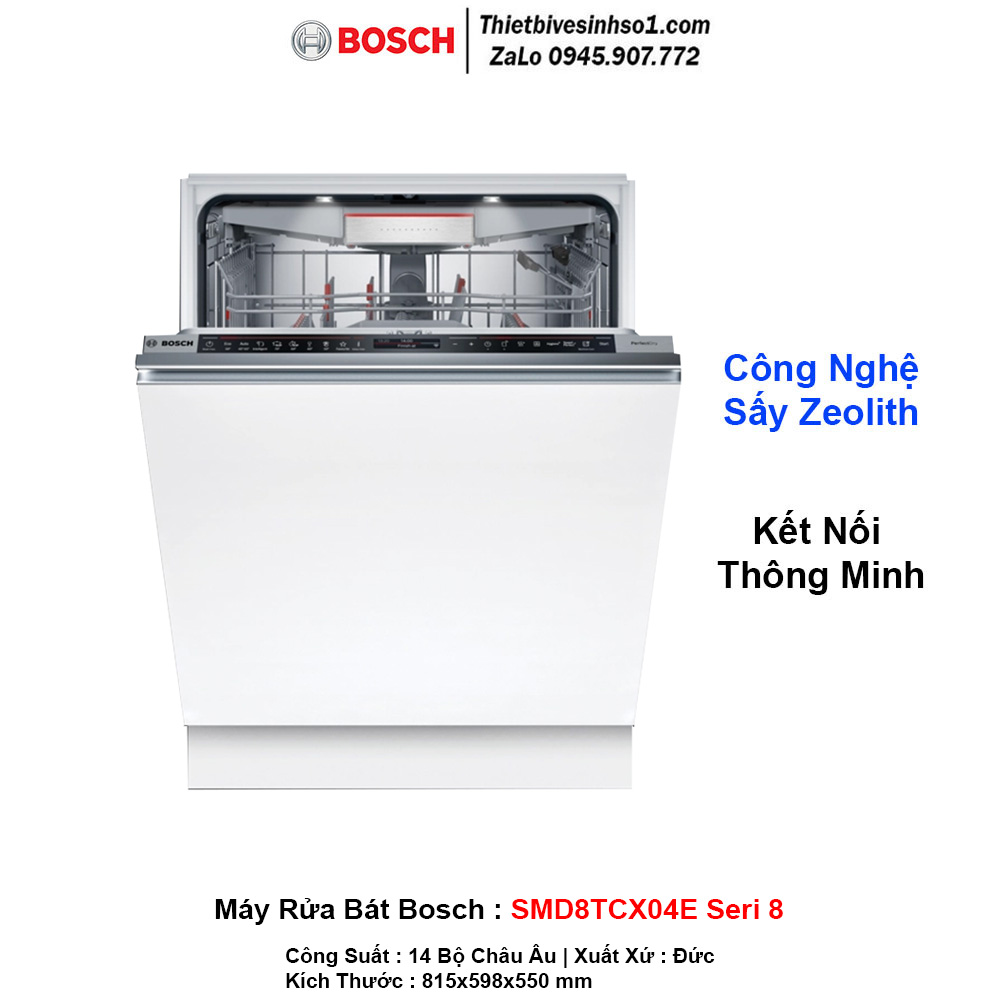 Máy Rửa Bát Bosch SMD8TCX04E Seri 8 Máy Rửa Bát Bosch SMD8TCX04E Seri 8