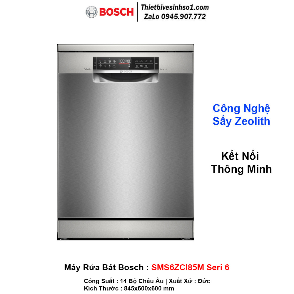 Máy Rửa Bát Bosch SMS6ZCI85M Seri 6 Máy Rửa Bát Bosch SMS6ZCI85M Seri 6