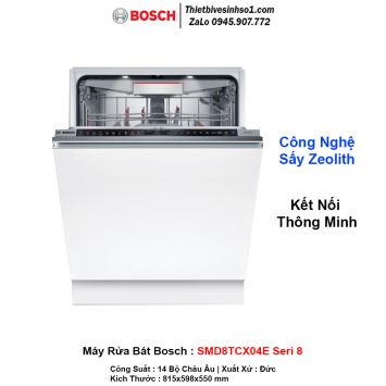 Máy Rửa Bát Bosch SMD8TCX04E Seri 8