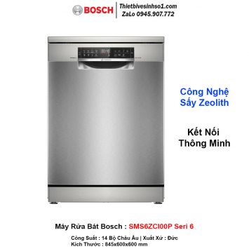 Máy Rửa Bát Bosch SMS6ZCI00P Seri 6