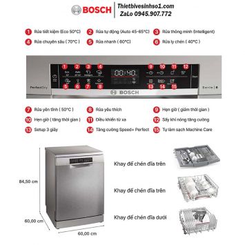 Máy Rửa Bát Bosch SMS6ZCI85M Seri 6