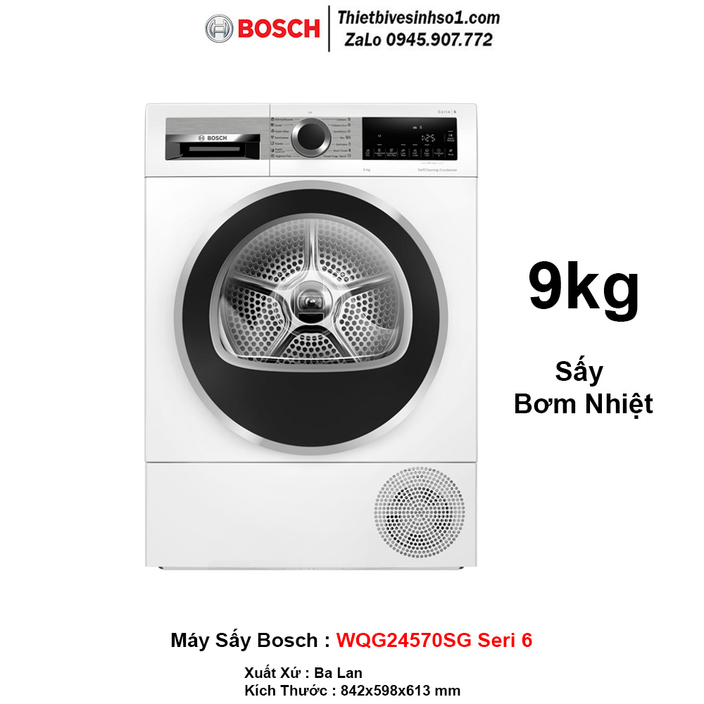 Máy Sấy Quần Áo Bosch WQG24570SG Seri 6 Máy Sấy Quần Áo Bosch WQG24570SG Seri 6