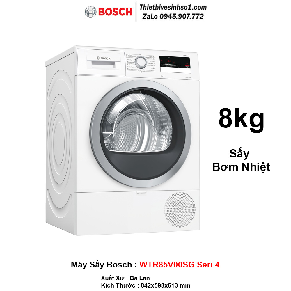 Máy Sấy Quần Áo Bosch WTR85V00SG Seri 4 Máy Sấy Quần Áo Bosch WTR85V00SG Seri 4