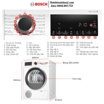 Máy Sấy Quần Áo Bosch WPG24100MY Seri 6
