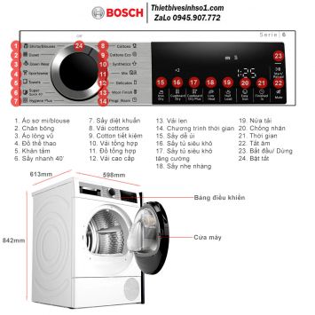 Máy Sấy Quần Áo Bosch WQG24570SG Seri 6