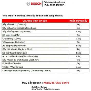 Máy Sấy Quần Áo Bosch WQG24570SG Seri 6