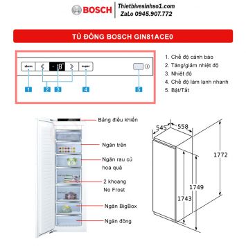 Tủ Đông Âm Tủ Bosch GIN81ACE0 Seri 6