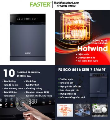 Máy Rửa Bát Faster ECO 8516 SERI 7 SMART