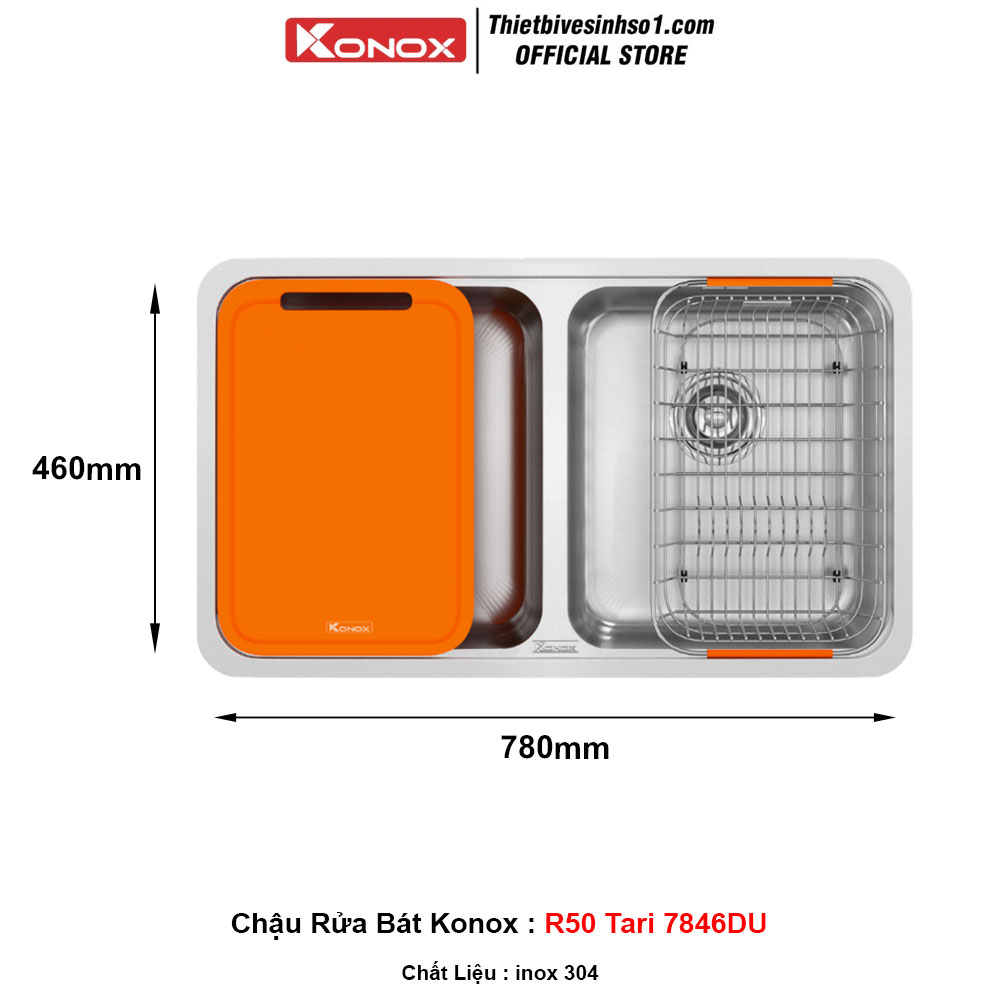 Chậu Rửa Bát Konox R50 Tari 7846DU Chậu Rửa Bát Konox R50 Tari 7846DU