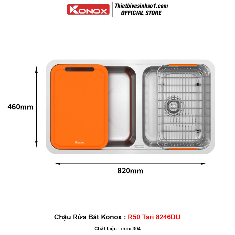 Chậu Rửa Bát Konox R50 Tari 8246DU Chậu Rửa Bát Konox R50 Tari 8246DU