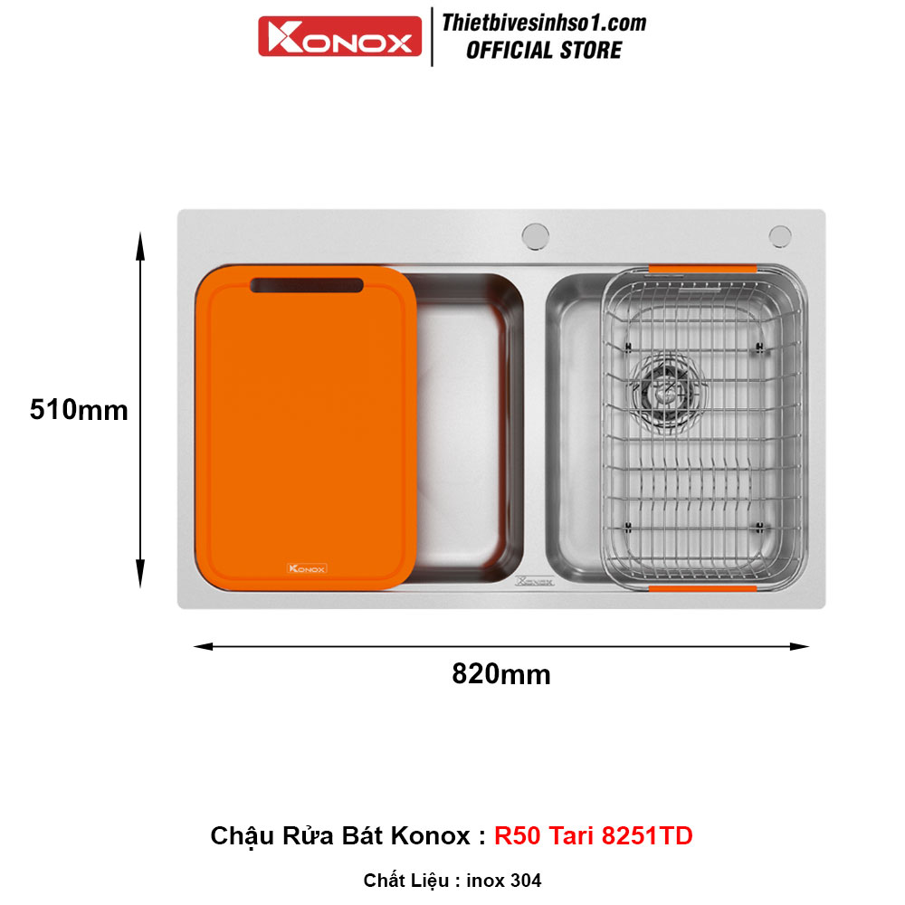 Chậu Rửa Bát Konox R50 Tari 8251TD Chậu Rửa Bát Konox R50 Tari 8251TD