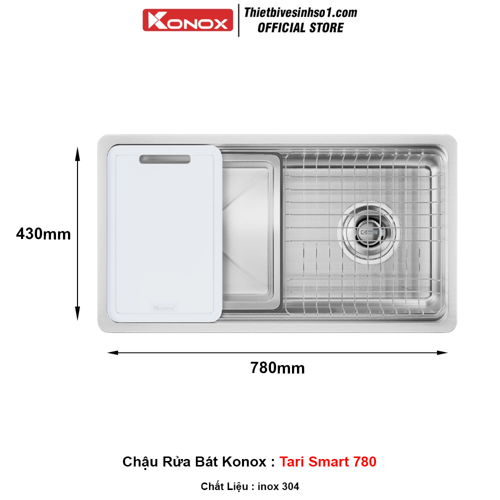 Chậu Rửa Bát Konox Tari Smart 780