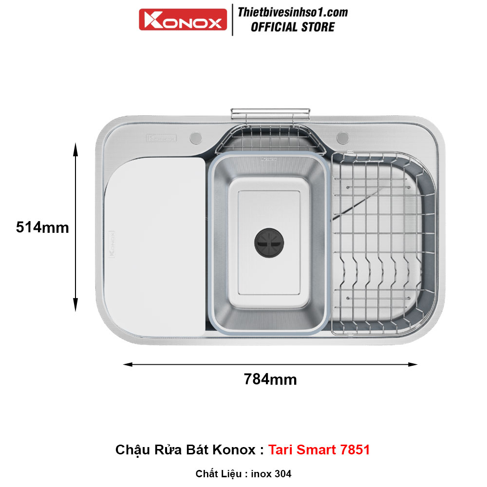 Chậu Rửa Bát Konox Tari Smart 7851