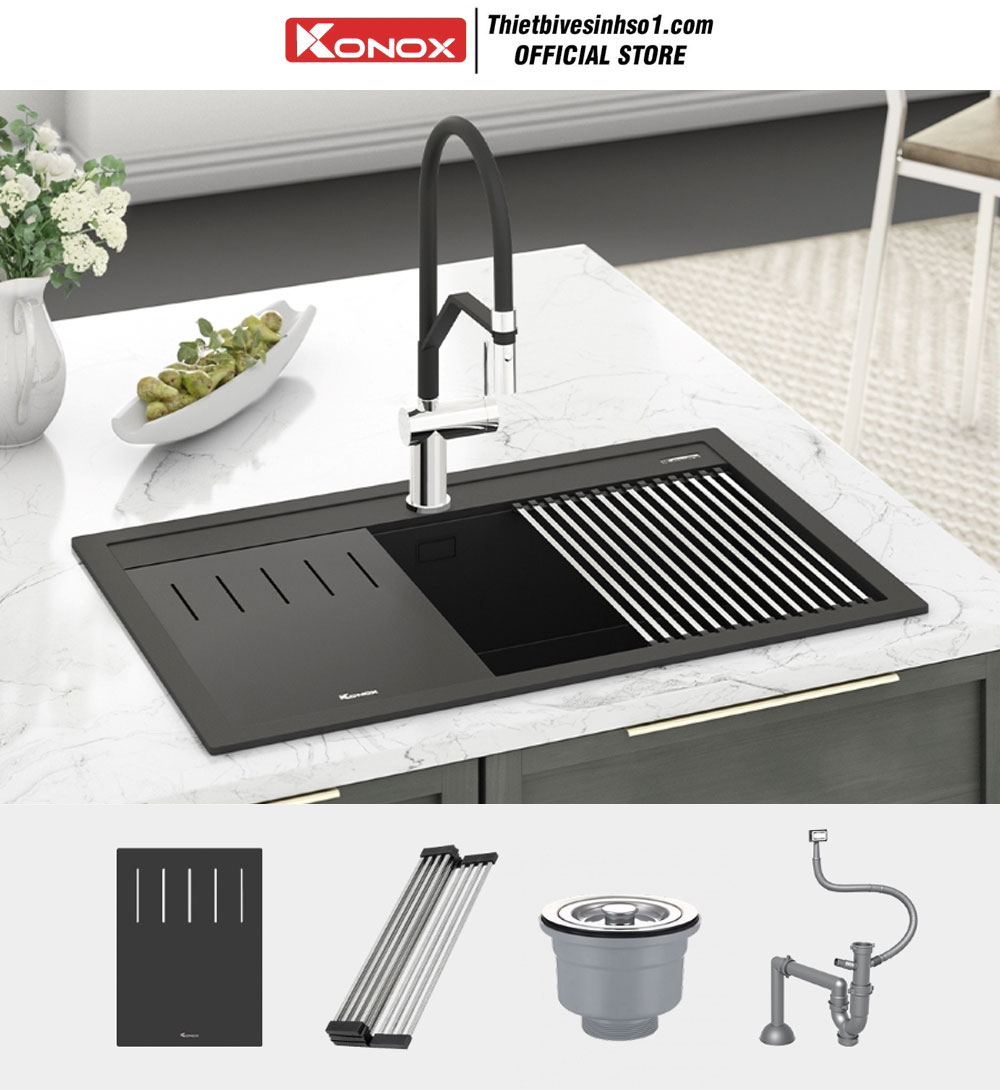 Chậu Rửa Bát Konox Terra 790S Black Chậu Rửa Bát Konox Terra 790S Black