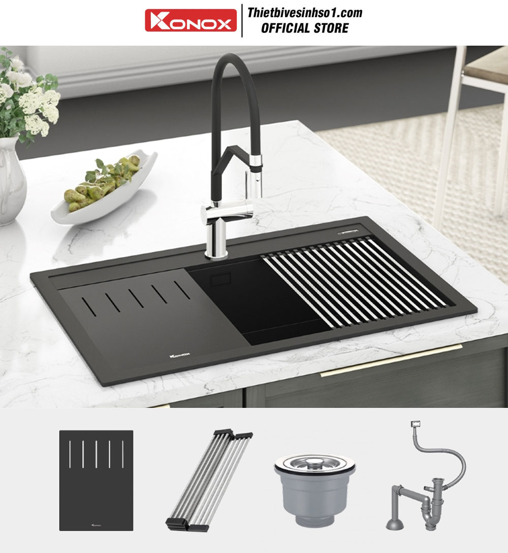 Chậu Rửa Bát Konox Terra 860S Black Chậu Rửa Bát Konox Terra 860S Black