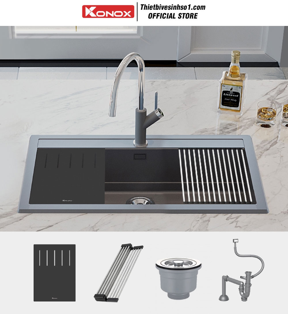 Chậu Rửa Bát Konox Terra 860S Grey Chậu Rửa Bát Konox Terra 860S Grey