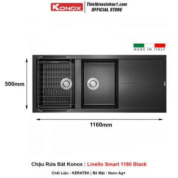 Chậu Rửa Bát Konox Livello Smart 1160 Black