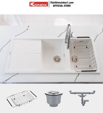 Chậu Rửa Bát Konox Livello Smart 1160 White Silver