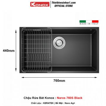 Chậu Rửa Bát Konox Naros 760S Black