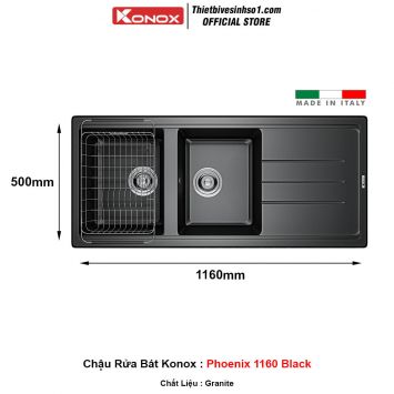 Chậu Rửa Bát Konox Phoenix 1160 Black