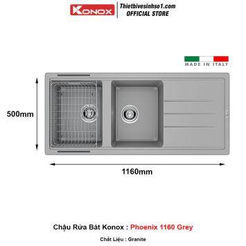 Chậu Rửa Bát Konox Phoenix 1160 Grey