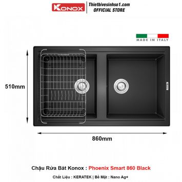 Chậu Rửa Bát Konox Phoenix Smart 860 Black
