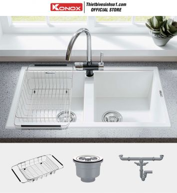 Chậu Rửa Bát Konox Phoenix Smart 860 White Silver