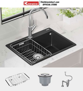 Chậu Rửa Bát Konox Ruvita 680 Black