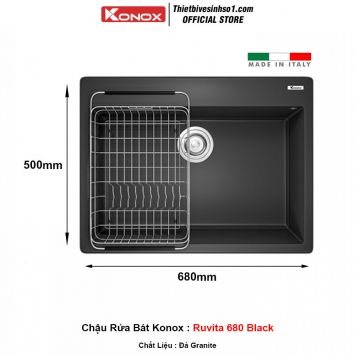 Chậu Rửa Bát Konox Ruvita 680 Black