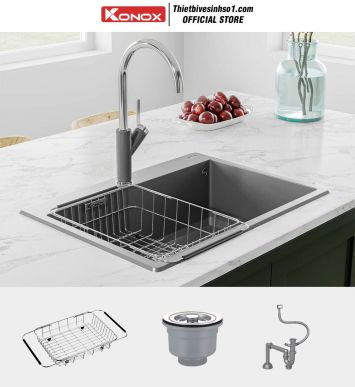 Chậu Rửa Bát Konox Ruvita 680 Grey
