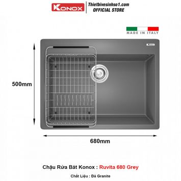 Chậu Rửa Bát Konox Ruvita 680 Grey