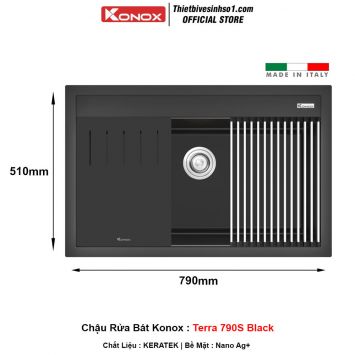 Chậu Rửa Bát Konox Terra 790S Black