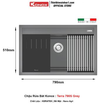 Chậu Rửa Bát Konox Terra 790S Grey