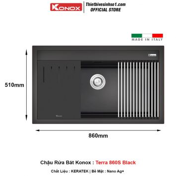 Chậu Rửa Bát Konox Terra 860S Black