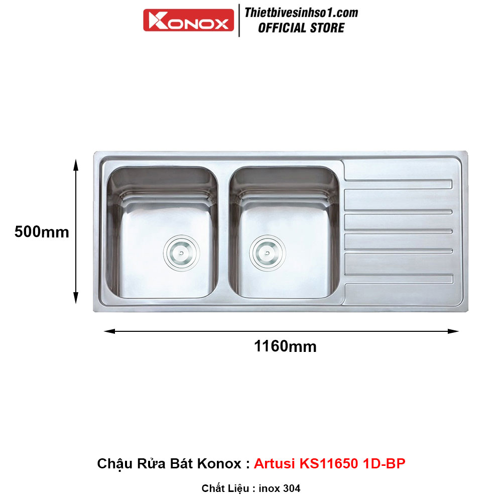 Chậu Rửa Bát Konox Artusi KS11650 1D-BP Chậu Rửa Bát Konox Artusi KS11650 1D-BP