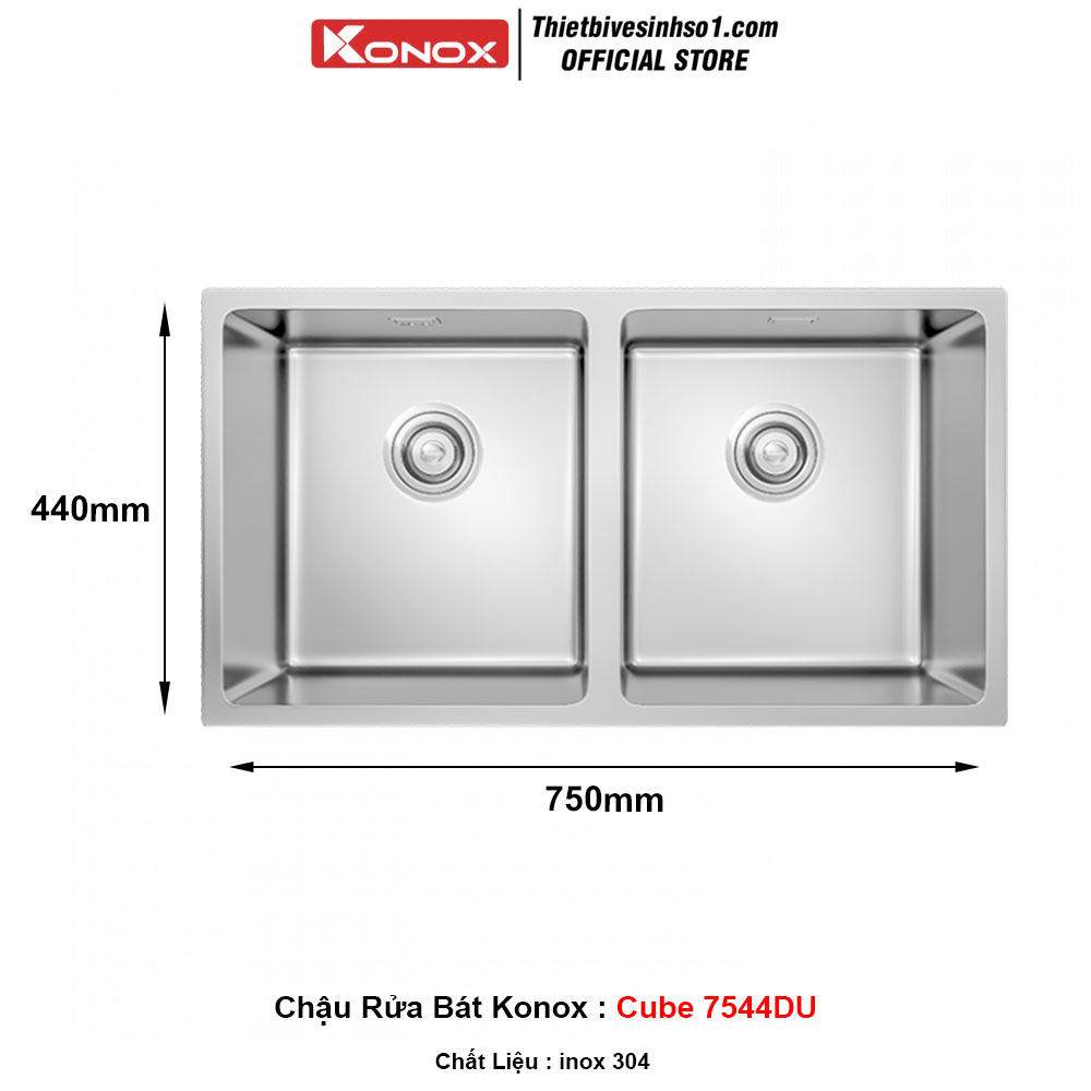 Chậu Rửa Bát Konox Cube 7544DU Chậu Rửa Bát Konox Cube 7544DU