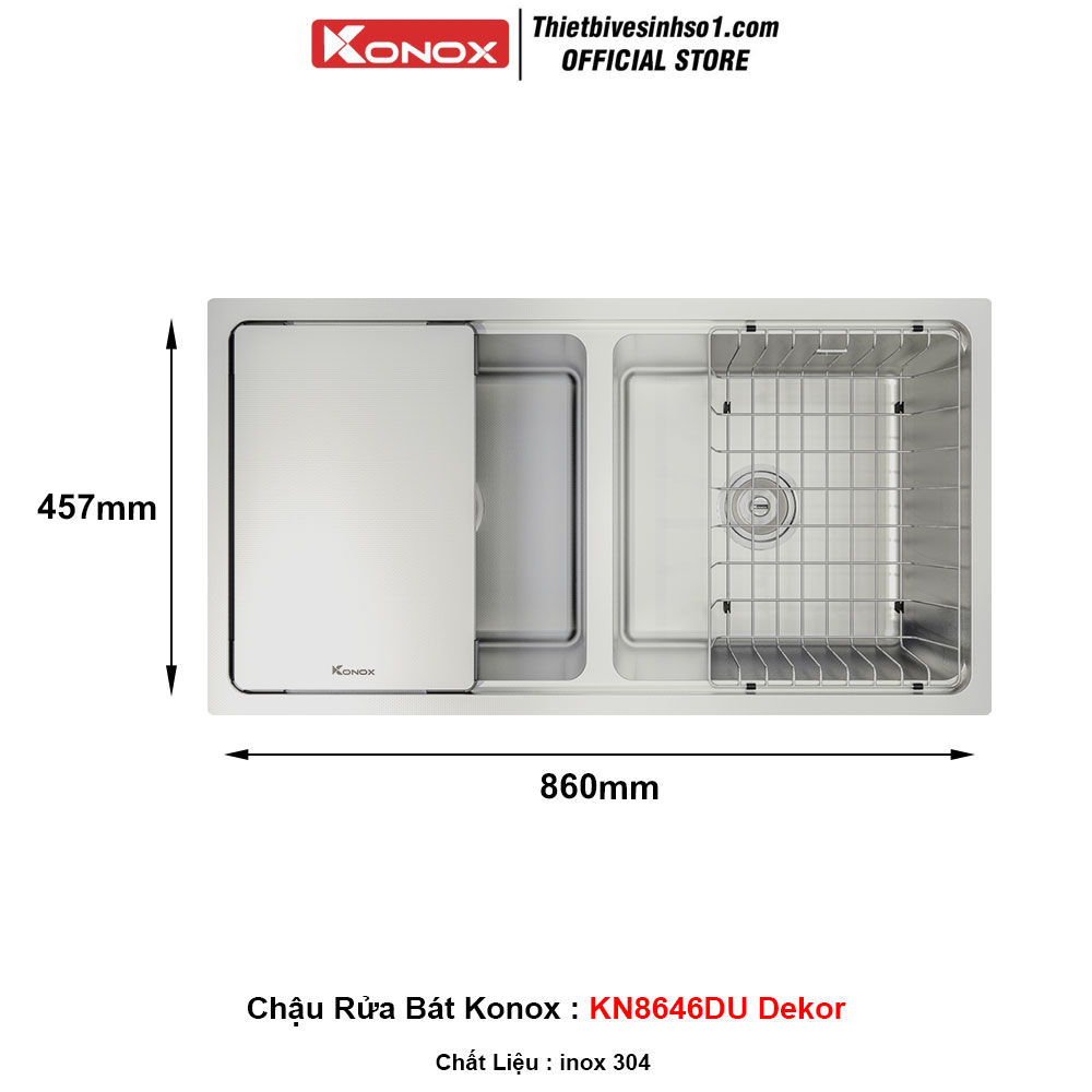 Chậu Rửa Bát Konox KN8646DU Dekor