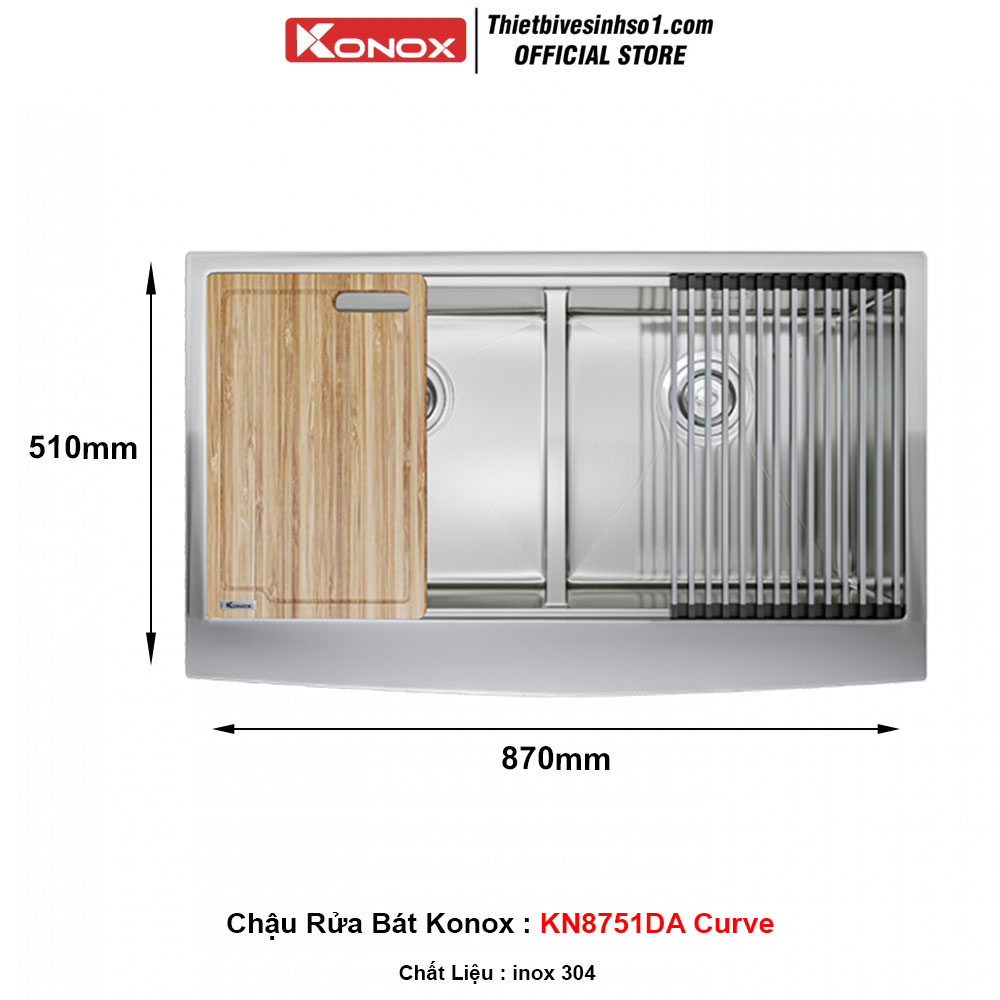 Chậu Rửa Bát Konox KN8751DA Curve