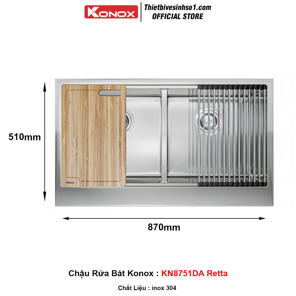 Chậu Rửa Bát Konox KN8751DA Retta