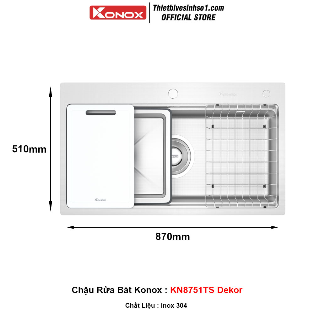 Chậu Rửa Bát Konox KN8751TS Dekor