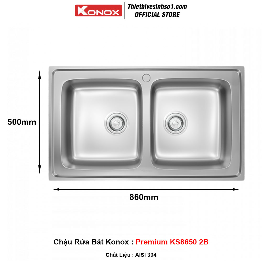 Chậu Rửa Bát Konox Premium KS8650 2B Chậu Rửa Bát Konox Premium KS8650 2B