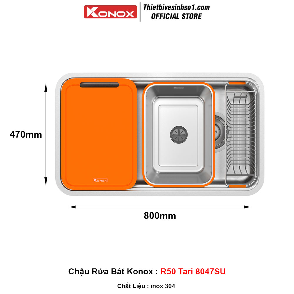 Chậu Rửa Bát Konox R50 Tari 8047SU Chậu Rửa Bát Konox R50 Tari 8047SU