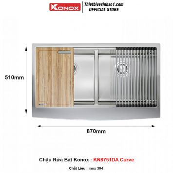 Chậu Rửa Bát Konox KN8751DA Curve